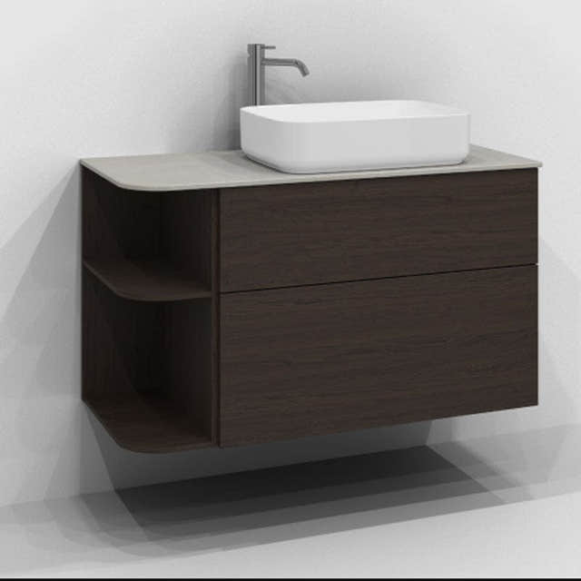 Svedbergs Poem Soft Servantskap Brun ask / 100cm høyre / Plan push-open Svedbergs Servantskap SV-34510152-P-SH