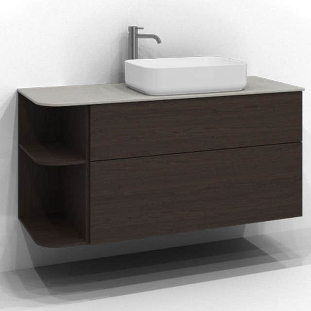 Svedbergs Poem Soft Servantskap Brun ask / 120cm høyre / Plan push-open Svedbergs Servantskap SV-34512152-P-SH