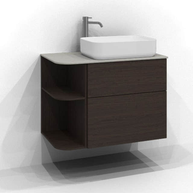 Svedbergs Poem Soft Servantskap Brun ask / 80cm høyre / Plan push-open Svedbergs Servantskap SV-3458152-P-SH