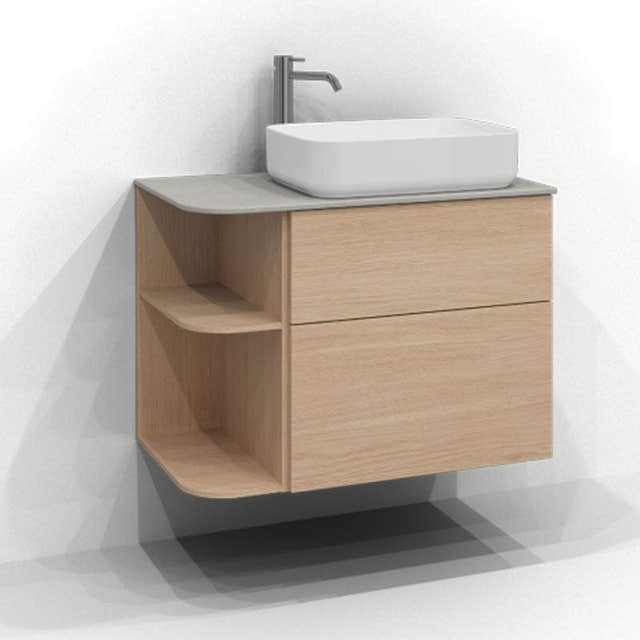 Svedbergs Poem Soft Servantskap Ren eik / 80cm høyre / Plan push-open Svedbergs Servantskap SV-3458132-P-SH