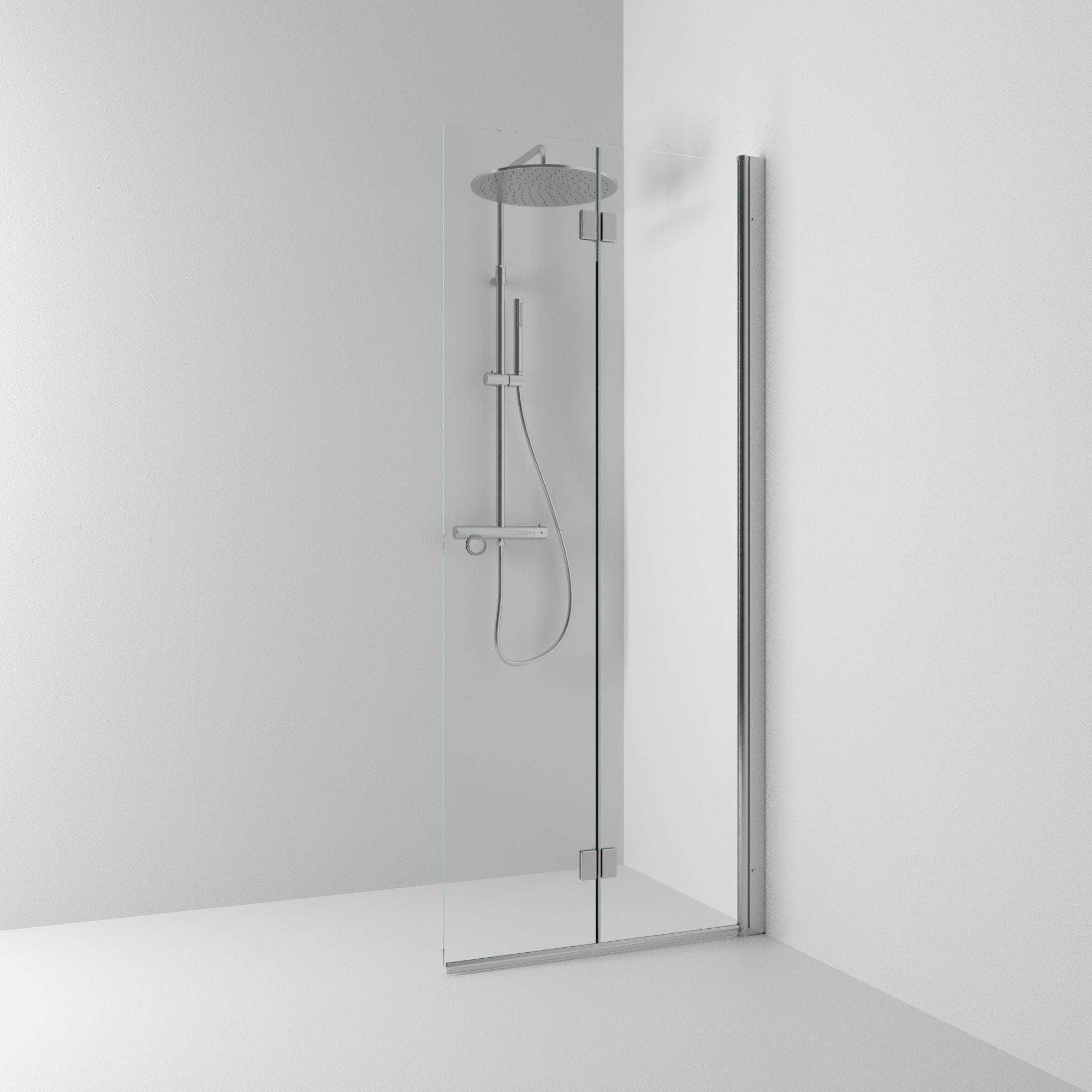Svedbergs Skoga Dusjdør Leddet Matt aluminium / 67cm / Klart glass Svedbergs Dusjdør SV-61407370