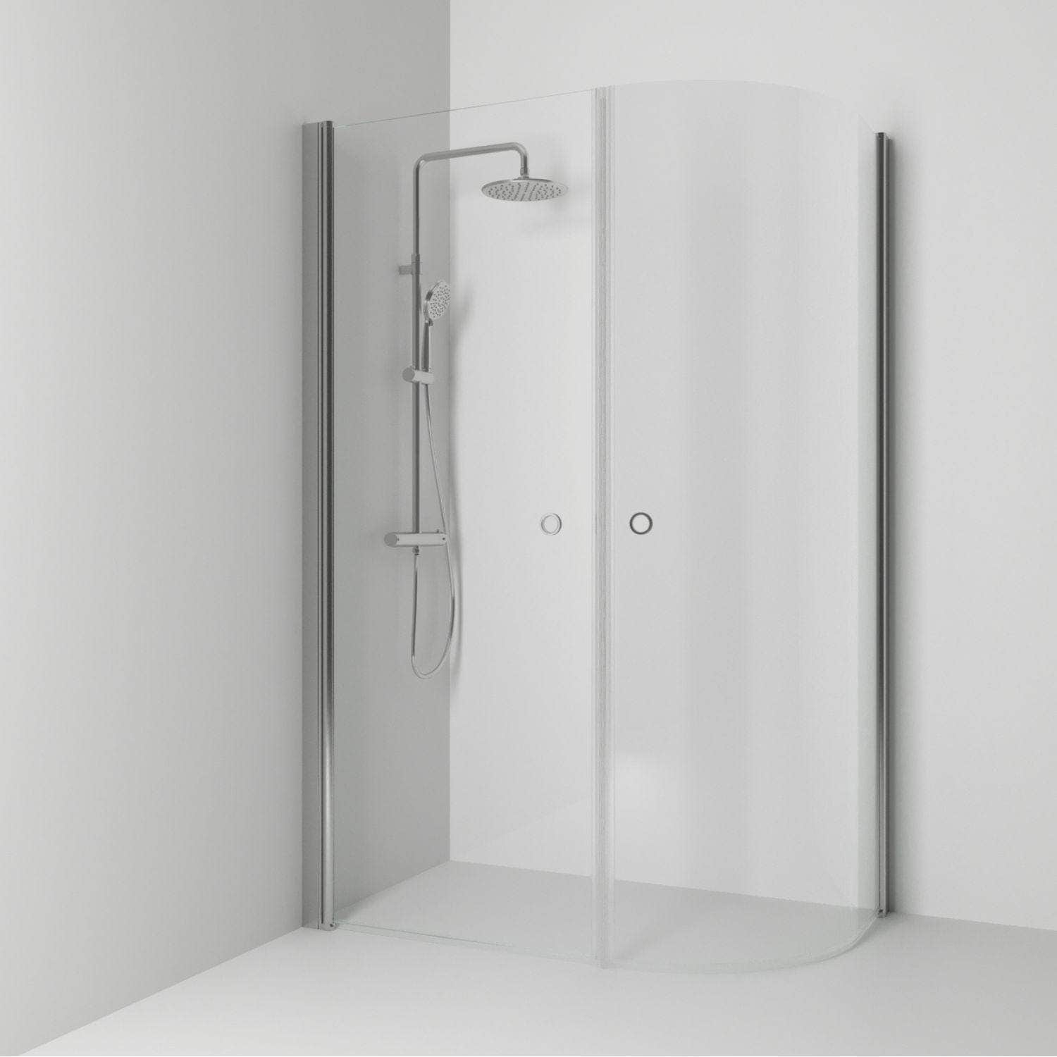 Svedbergs Skoga Dusjhjørne Asymmetrisk Matt aluminium / 117x80cm / Klart glass Svedbergs Dusjhjørne SV-60807387
