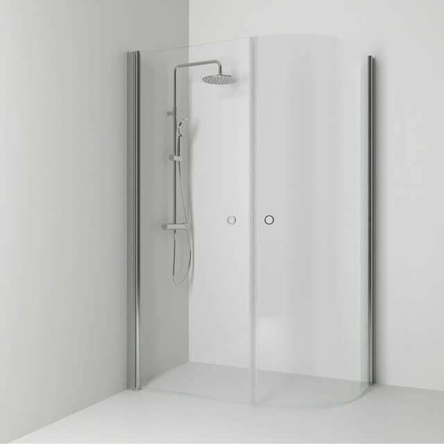 Svedbergs Skoga Dusjhjørne Asymmetrisk Matt aluminium / 117x80cm / Klart glass Svedbergs Dusjhjørne SV-60807387