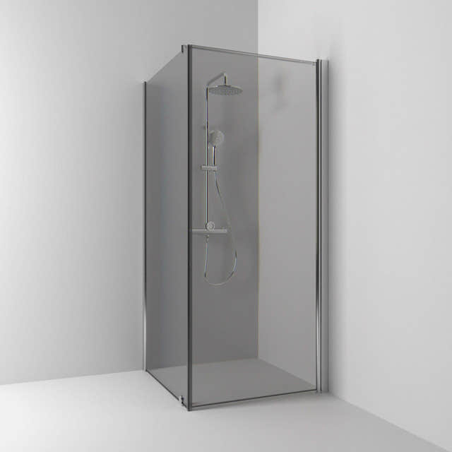Svedbergs Skoga Dusjhjørne Kombi (vegg+dør) Krom / 70x70cm / Røkfarget glass Svedbergs Dusjhjørne SV-65011477
