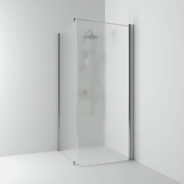 Svedbergs Skoga Dusjhjørne Kombi (vegg+dør) Matt aluminium / 70x70cm / Frostet glass Svedbergs Dusjhjørne SV-65008377