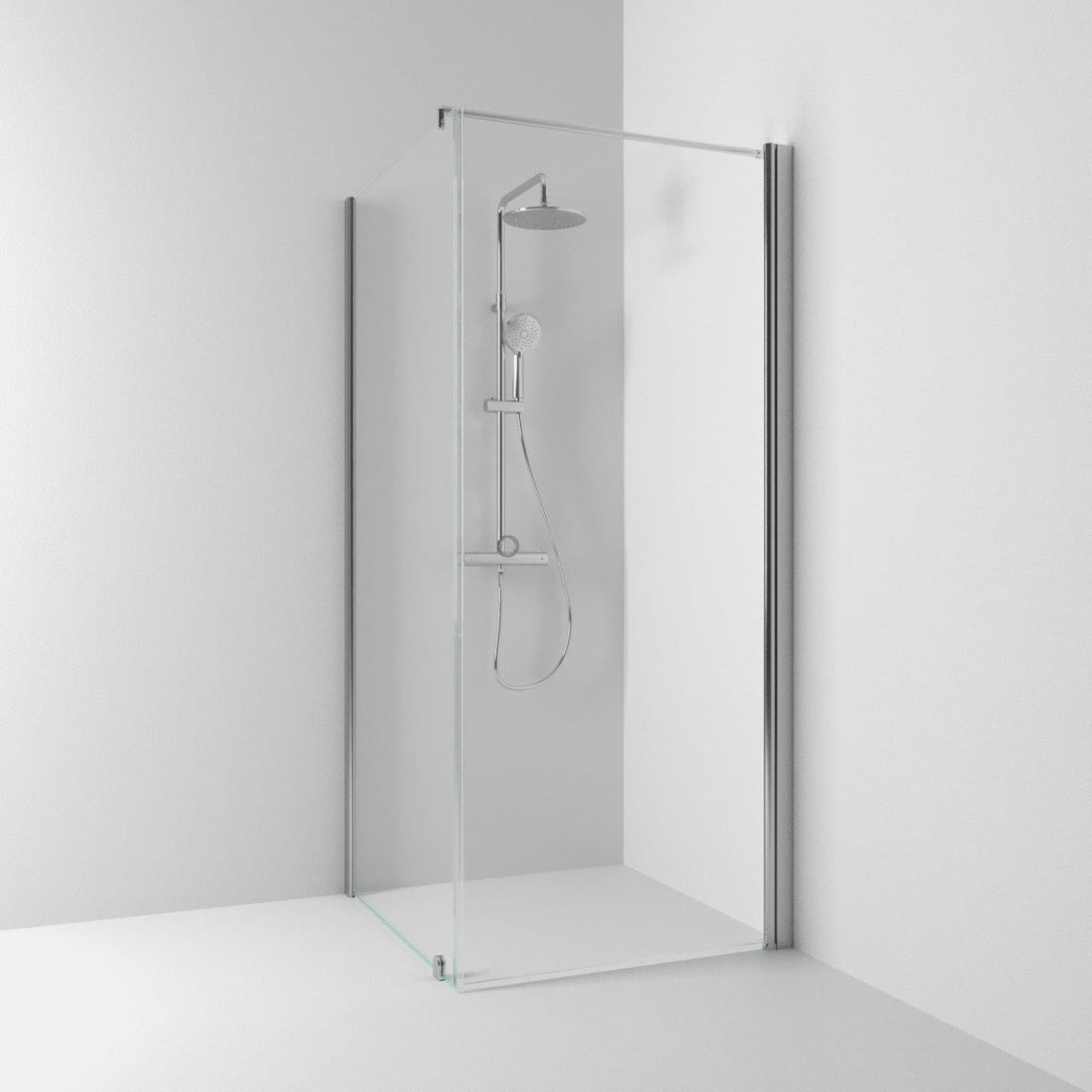Svedbergs Skoga Dusjhjørne Kombi (vegg+dør) Matt aluminium / 70x70cm / Klart glass Svedbergs Dusjhjørne SV-65007377