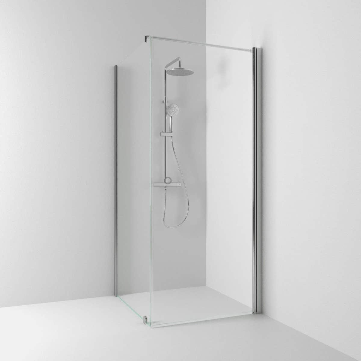Svedbergs Skoga Dusjhjørne Kombi (vegg+dør) Matt aluminium / 70x70cm / Klart glass Svedbergs Dusjhjørne SV-65007377