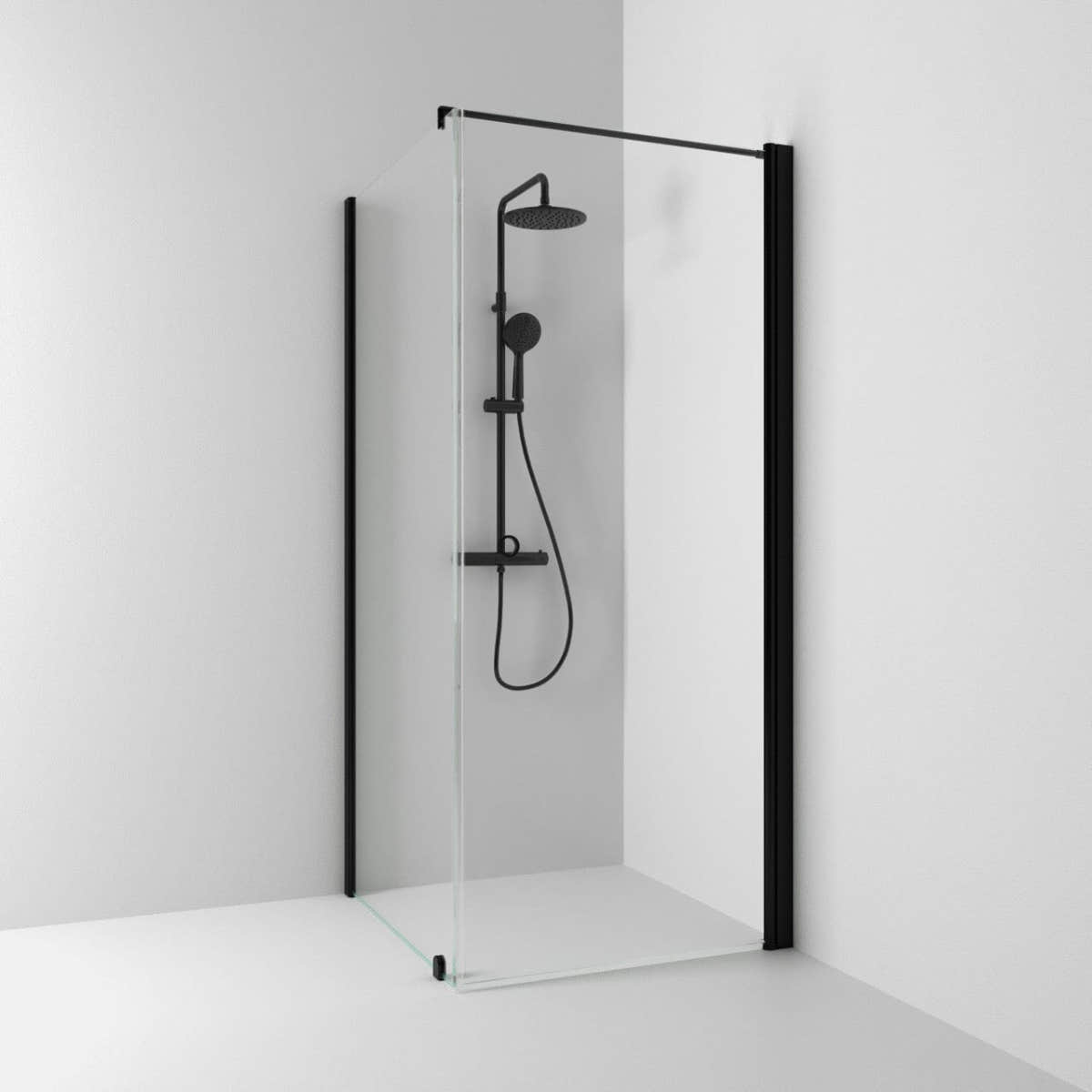 Svedbergs Skoga Dusjhjørne Kombi (vegg+dør) Svart matt / 70x70cm / Klart glass Svedbergs Dusjhjørne SV-65007277
