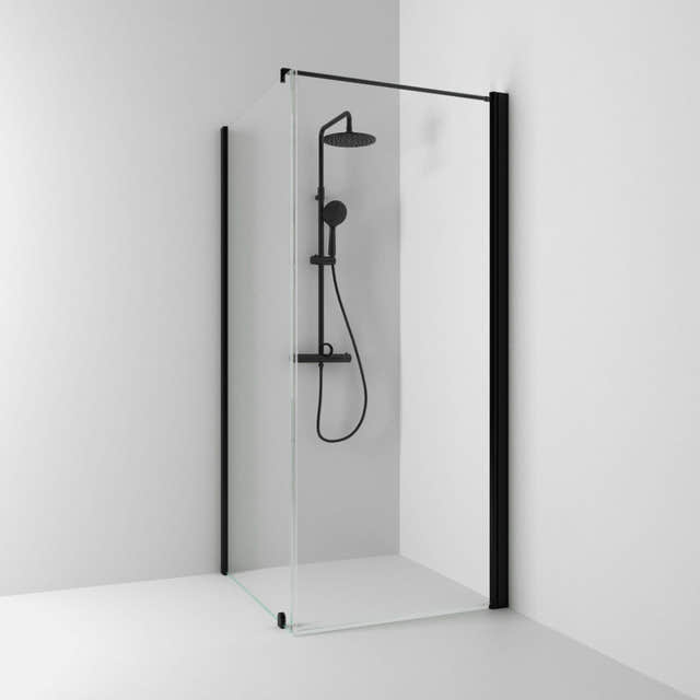 Svedbergs Skoga Dusjhjørne Kombi (vegg+dør) Svart matt / 70x70cm / Klart glass Svedbergs Dusjhjørne SV-65007277