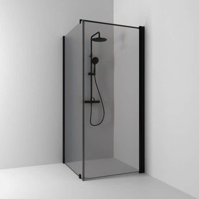 Svedbergs Skoga Dusjhjørne Kombi (vegg+dør) Svart matt / 70x70cm / Røkfarget glass Svedbergs Dusjhjørne SV-65011277