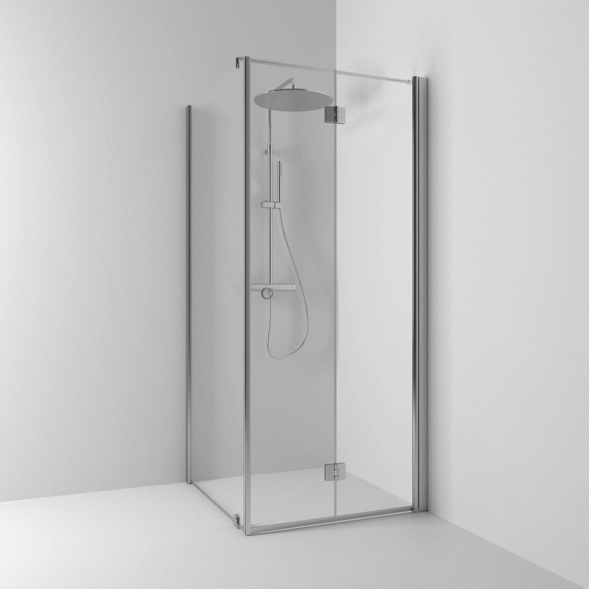 Svedbergs Skoga Dusjhjørne Leddet Kombi Matt aluminium / 70x70cm / Klart glass Svedbergs Dusjhjørne SV-64707377