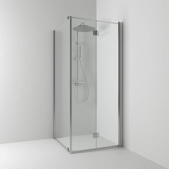 Svedbergs Skoga Dusjhjørne Leddet Kombi Matt aluminium / 70x70cm / Klart glass Svedbergs Dusjhjørne SV-64707377