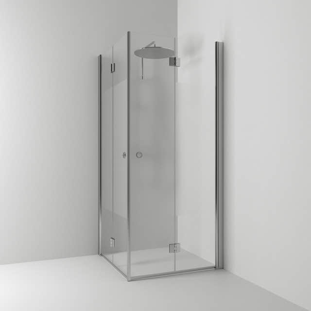 Svedbergs Skoga Dusjhjørne Leddet Matt aluminium / 70x70cm / Halvfrostet glass Svedbergs Dusjhjørne SV-61609377
