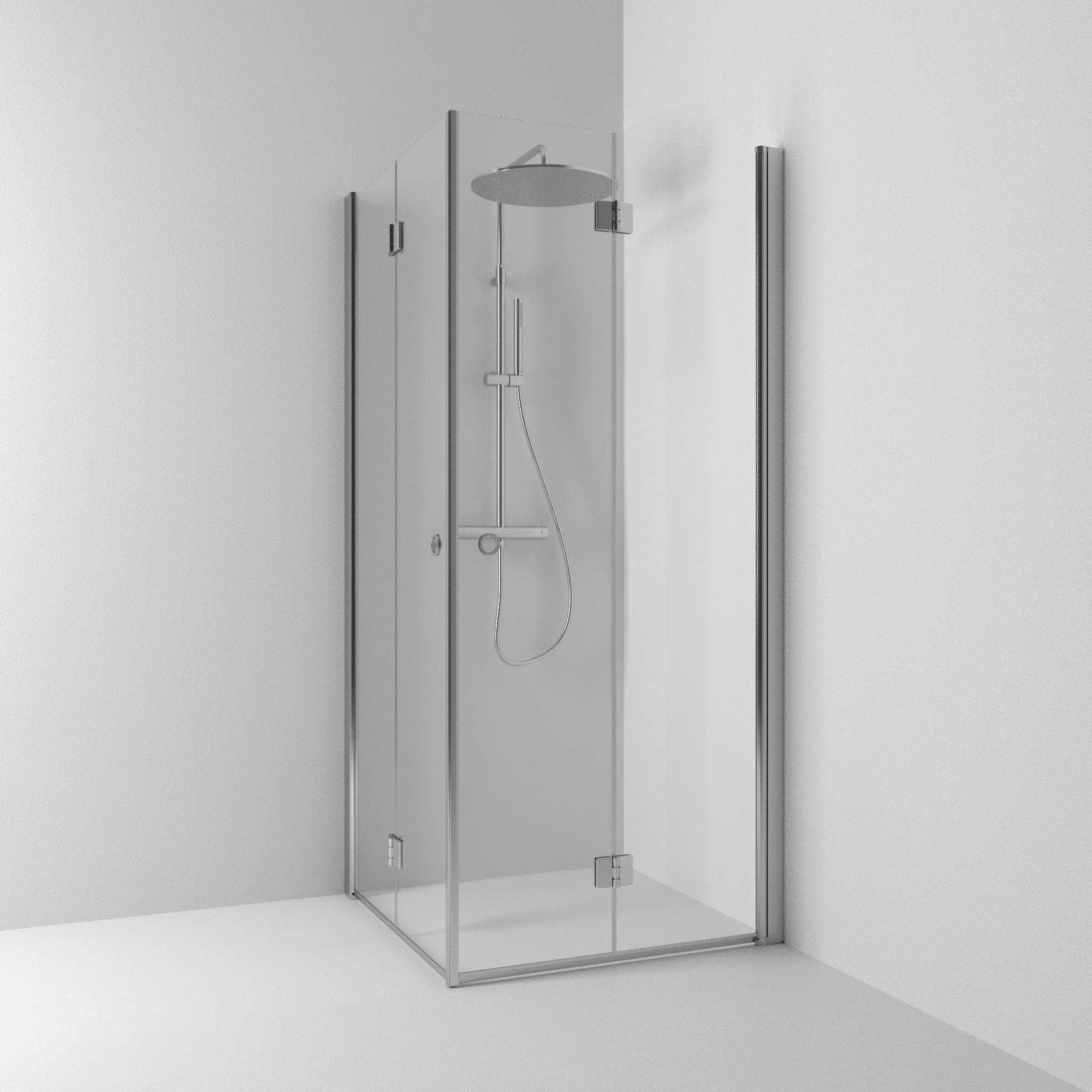 Svedbergs Skoga Dusjhjørne Leddet Matt aluminium / 70x70cm / Klart glass Svedbergs Dusjhjørne SV-61607377