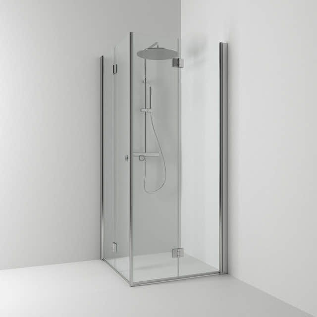 Svedbergs Skoga Dusjhjørne Leddet Matt aluminium / 70x70cm / Klart glass Svedbergs Dusjhjørne SV-61607377