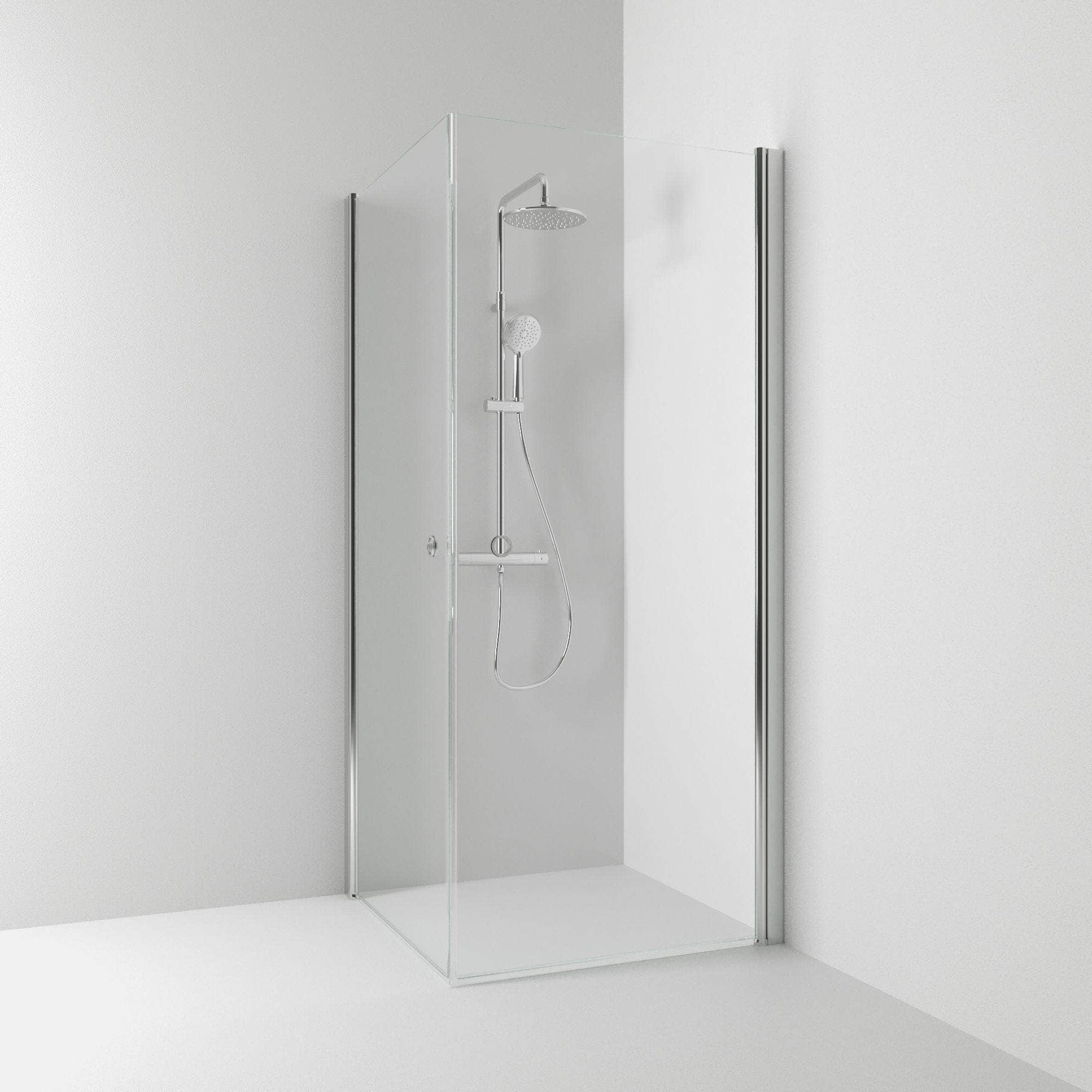 Svedbergs Skoga Dusjhjørne Rett Hullgrep Krom / 70x70cm / Klart glass Svedbergs Dusjhjørne SV-63507477