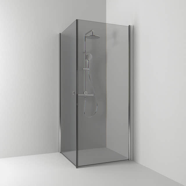 Svedbergs Skoga Dusjhjørne Rett Hullgrep Krom / 70x70cm / Røykfarget glass Svedbergs Dusjhjørne SV-63511477