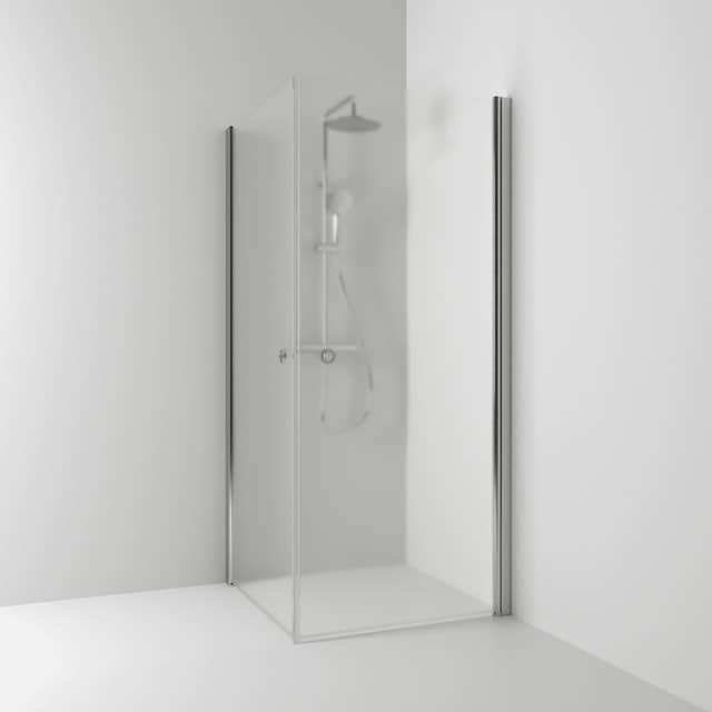 Svedbergs Skoga Dusjhjørne Rett Hullgrep Matt aluminium / 70x70cm / Frostet glass Svedbergs Dusjhjørne SV-63508377