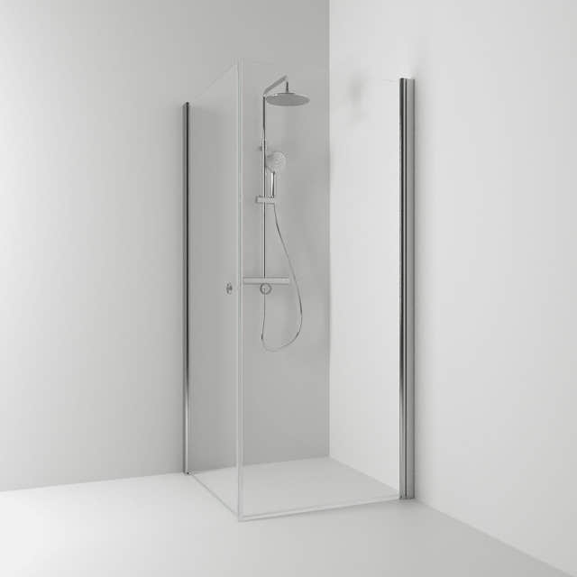 Svedbergs Skoga Dusjhjørne Rett Hullgrep Matt aluminium / 70x70cm / Klart glass Svedbergs Dusjhjørne SV-63507377
