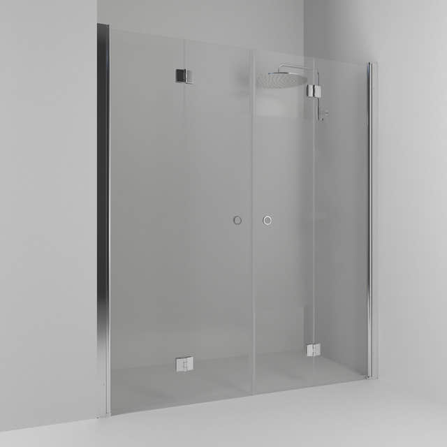 Svedbergs Skoga Dusjnisje Leddet Dobbel Krom / 138cm / Halvfrostet glass Svedbergs Dusjnisje SV-60709477