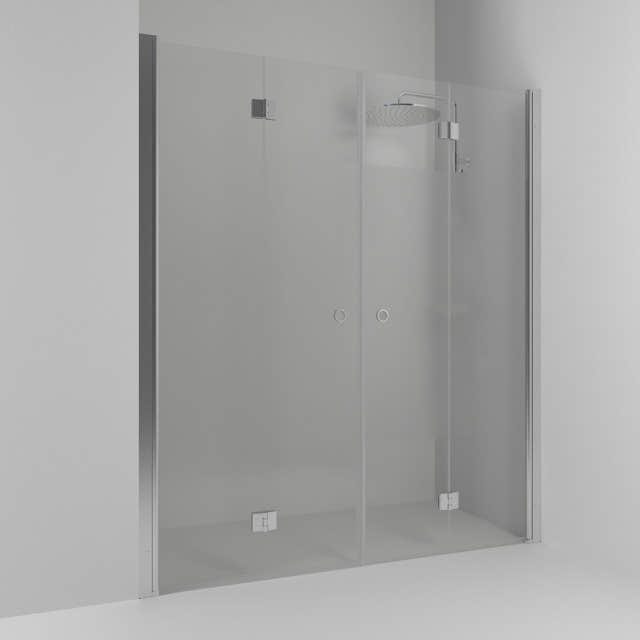 Svedbergs Skoga Dusjnisje Leddet Dobbel Matt aluminium / 138cm / Halvfrostet glass Svedbergs Dusjnisje SV-60709377