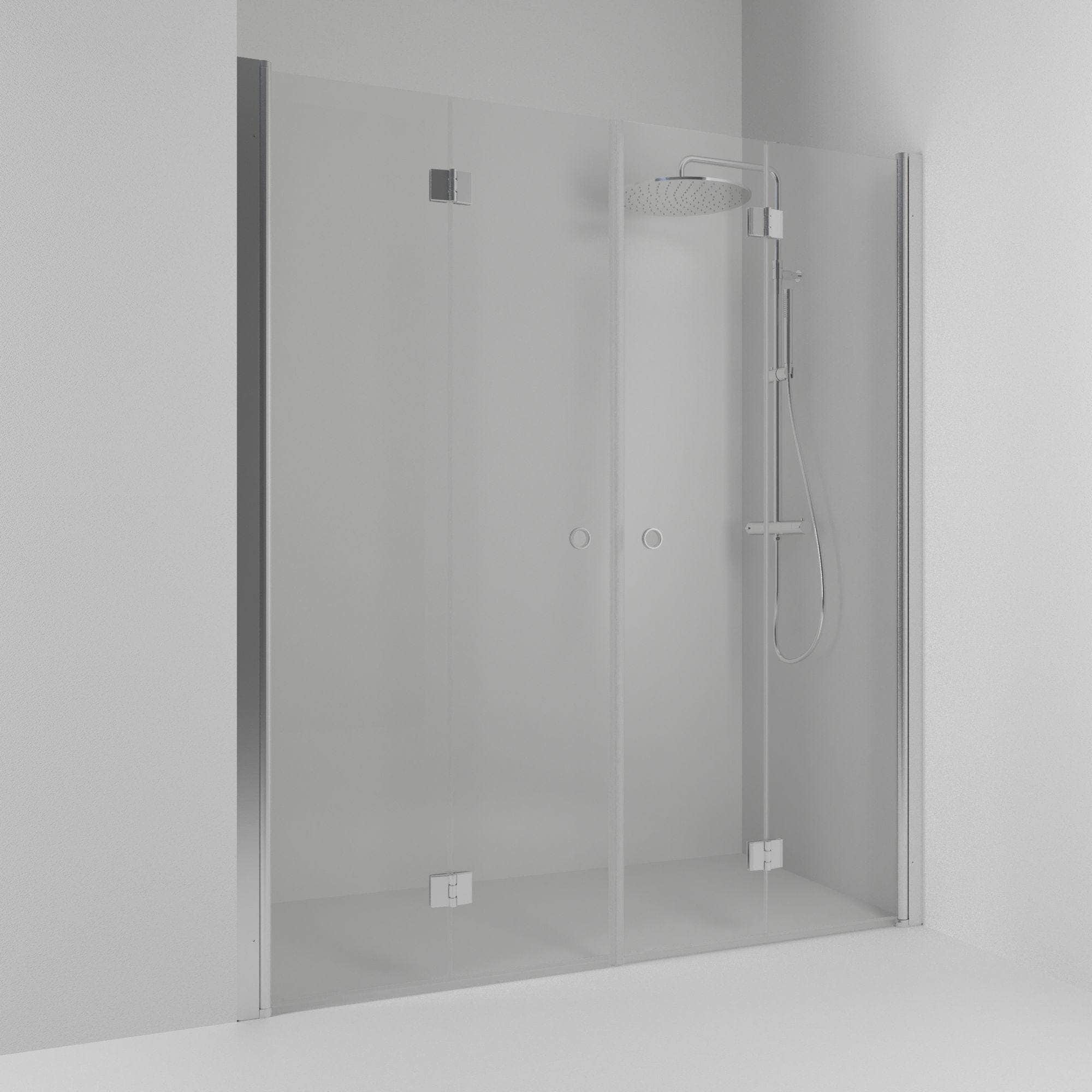 Svedbergs Skoga Dusjnisje Leddet Dobbel Matt aluminium / 138cm / Klart glass Svedbergs Dusjnisje SV-60707377