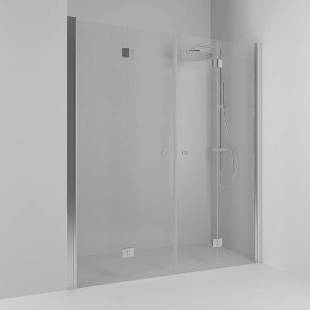 Svedbergs Skoga Dusjnisje Leddet Dobbel Matt aluminium / 138cm / Klart glass Svedbergs Dusjnisje SV-60707377