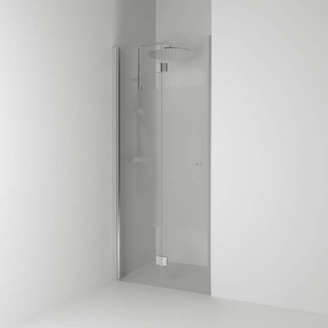 Svedbergs Skoga Dusjnisje Leddet Enkel Matt aluminium / 70cm / Halvfrostet glass Svedbergs Dusjnisje SV-61509370