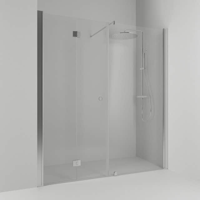 Svedbergs Skoga Dusjnisje Leddet Kombi Matt aluminium / 138cm / Klart glass Svedbergs Dusjnisje SV-64907377