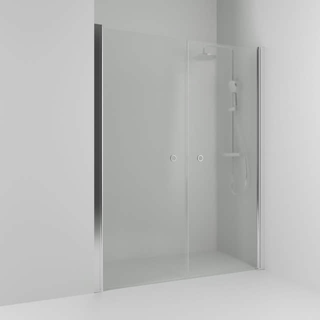 Svedbergs Skoga Dusjnisje Rett Dobbel Krom / 108cm / Frostet glass Svedbergs Dusjnisje SV-60208455