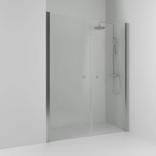 Svedbergs Skoga Dusjnisje Rett Dobbel Matt aluminium / 108cm / Frostet glass Svedbergs Dusjnisje SV-60208355