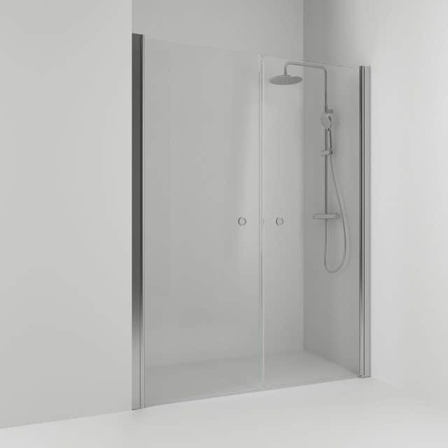 Svedbergs Skoga Dusjnisje Rett Dobbel Matt aluminium / 108cm / Klart glass Svedbergs Dusjnisje SV-60207355