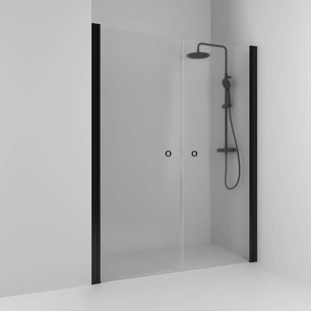 Svedbergs Skoga Dusjnisje Rett Dobbel Svart matt / 138cm / Frostet glass Svedbergs Dusjnisje SV-60208270