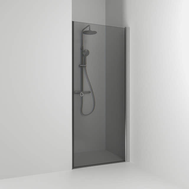 Svedbergs Skoga Dusjnisje Rett Enkel Matt aluminium / 70cm / Røkfarget glass Svedbergs Dusjnisje SV-60111370