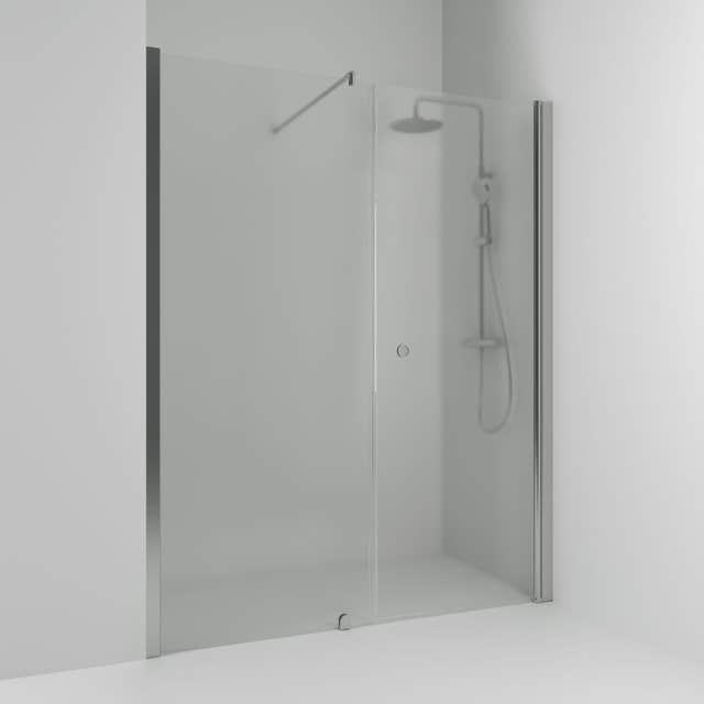 Svedbergs Skoga Dusjnisje Rett Kombi Matt aluminium / 138cm / Frostet glass Svedbergs Dusjnisje SV-65908377