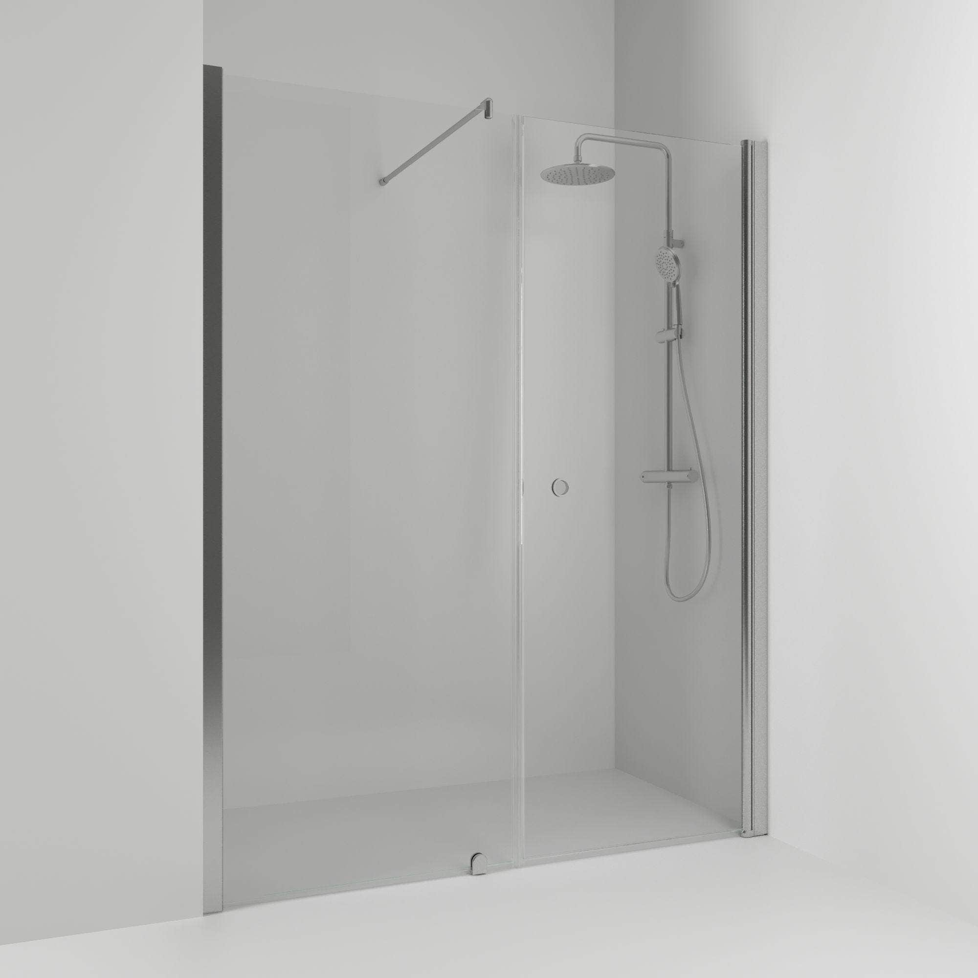 Svedbergs Skoga Dusjnisje Rett Kombi Matt aluminium / 138cm / Klart glass Svedbergs Dusjnisje SV-65907377