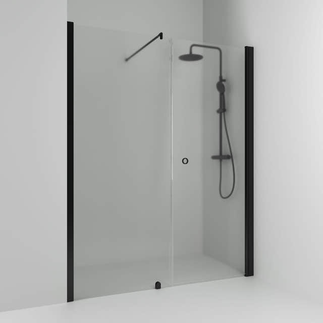 Svedbergs Skoga Dusjnisje Rett Kombi Svart matt / 138cm / Frostet glass Svedbergs Dusjnisje SV-65908277