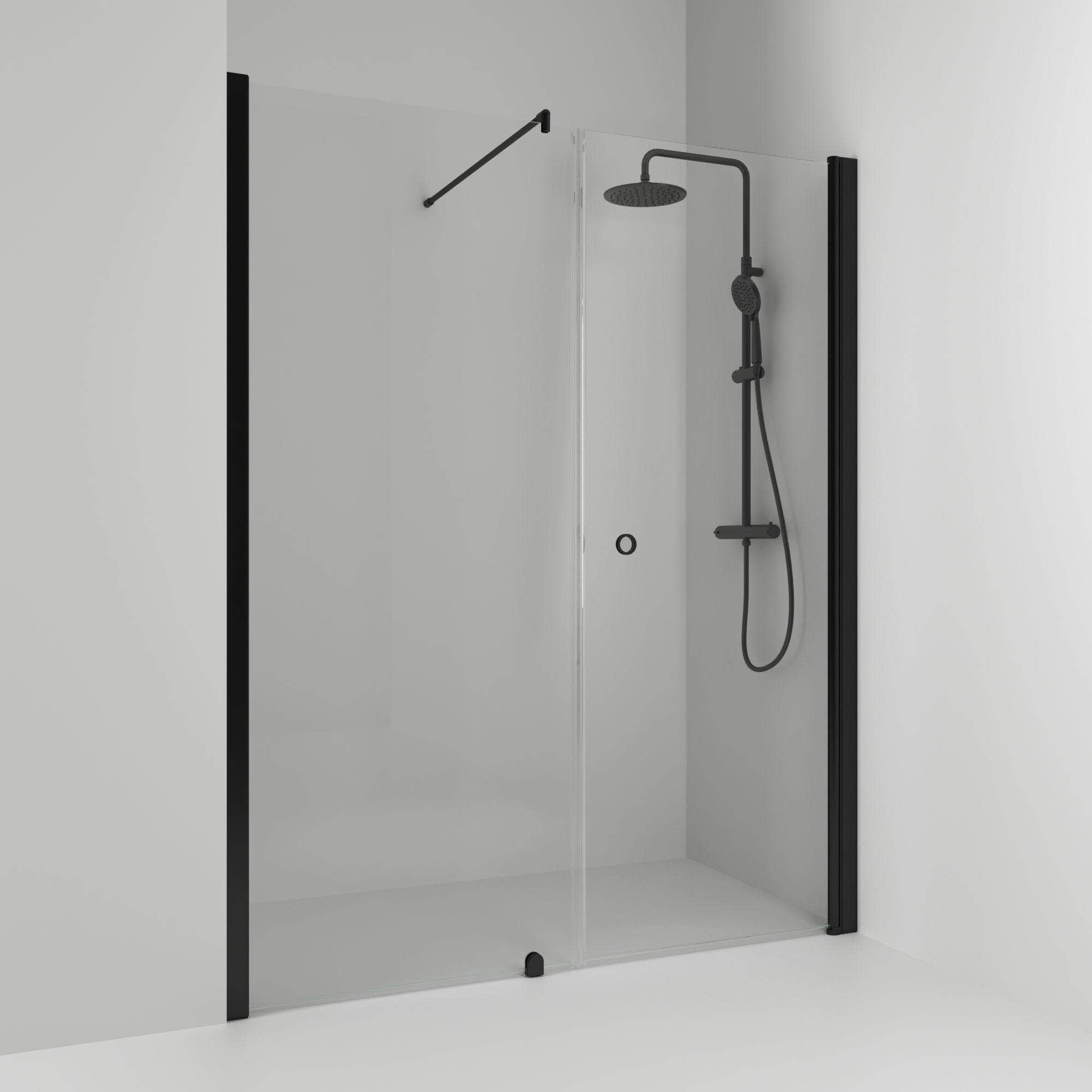Svedbergs Skoga Dusjnisje Rett Kombi Svart matt / 138cm / Klart glass Svedbergs Dusjnisje SV-65907277