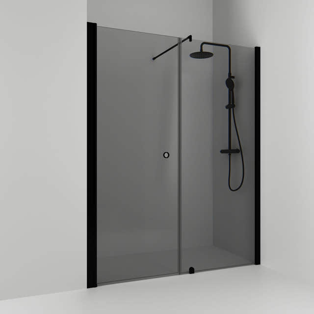 Svedbergs Skoga Dusjnisje Rett Kombi Svart matt / 138cm / Røkfarget glass Svedbergs Dusjnisje SV-65911277