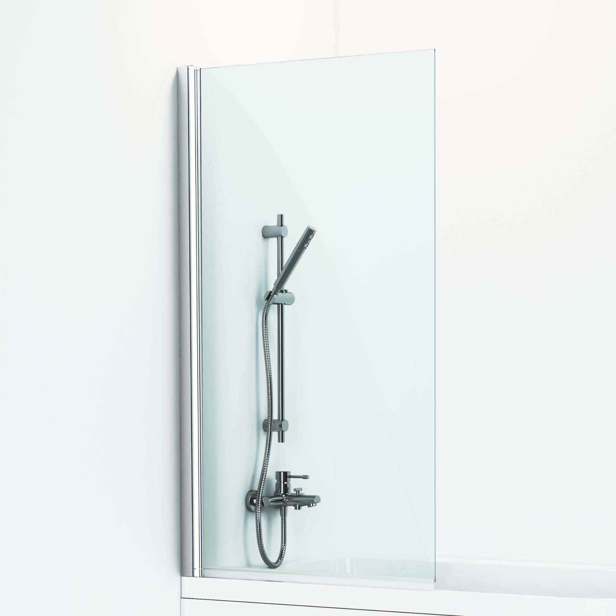 Svedbergs Skoga Rett Badekarvegg 80x141cm Krom / 80cm / Klart glass Svedbergs Badekarvegg SV-63000480