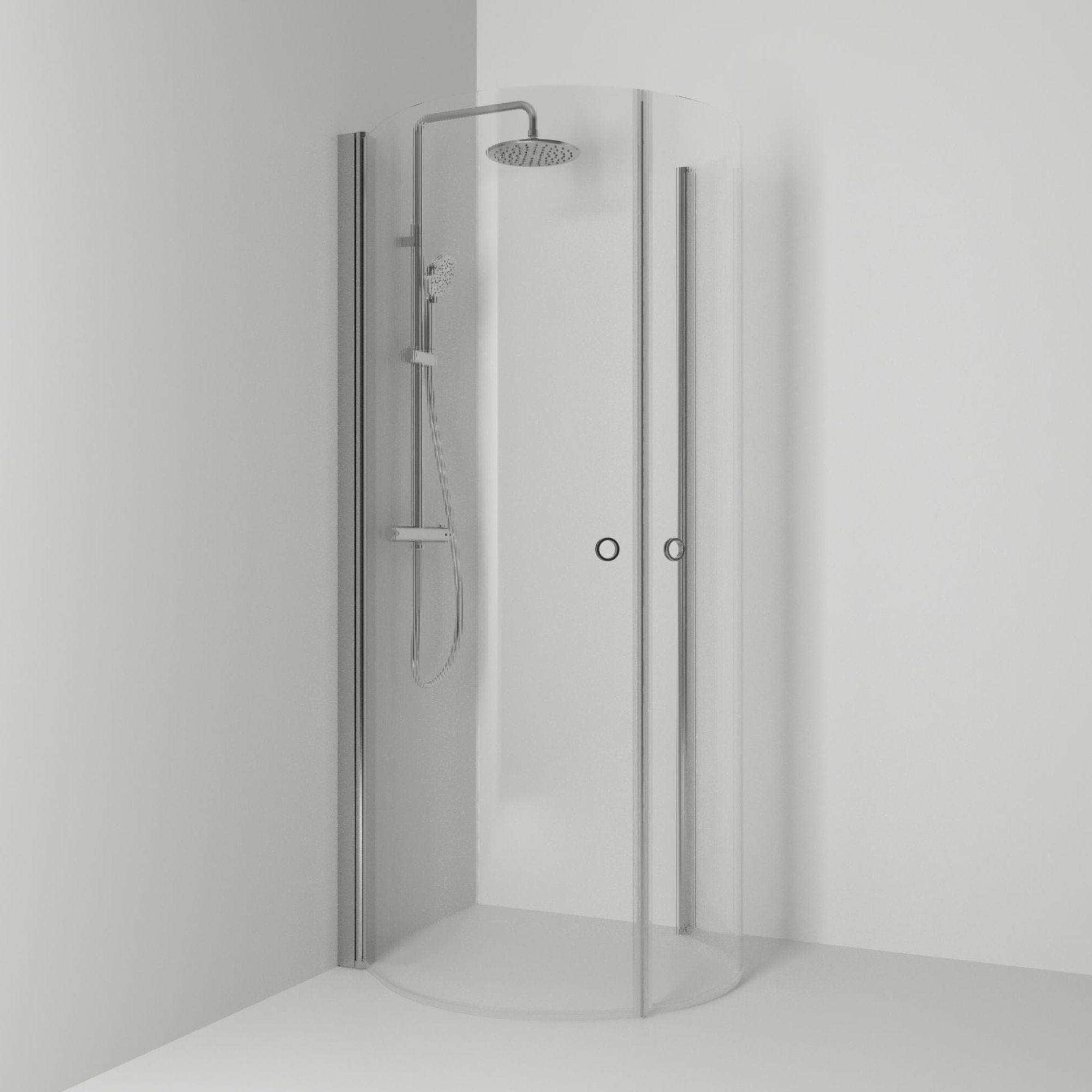 Svedbergs Skoga U-Dusj Rettvegg/Hjørne Matt aluminium / 90x67cm / Klart glass Svedbergs Dusjhjørne SV-61307379