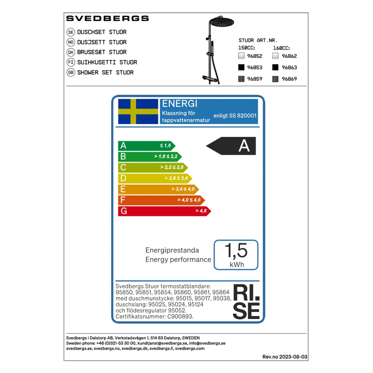 Svedbergs Stuor Takdusj Ø40cm Svedbergs Takdusj