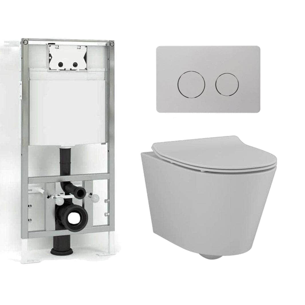 Svedbergs Vege Rimless 3-i-1 Toalettpakke Hvit / Matt krom Svedbergs Toalettpakker BUN-SV90410MAT