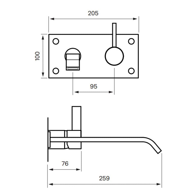 Tapwell ARM008 Servantbatteri Innbygging Tapwell Blandebatteri innbygging