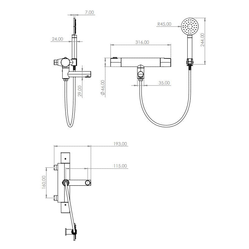 Tapwell ARM026-150 Badekararmatur Tapwell Badekararmatur