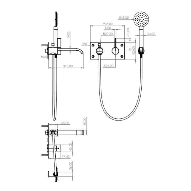 Tapwell ARM036 Badekarbatteri Tapwell Badekararmatur