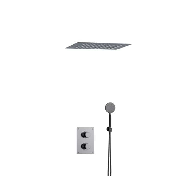Tapwell ARM7268 Takduj Innbygging - Innebygd firkantet Black chrome / 400x400mm Tapwell Dusjsett TA-9428087