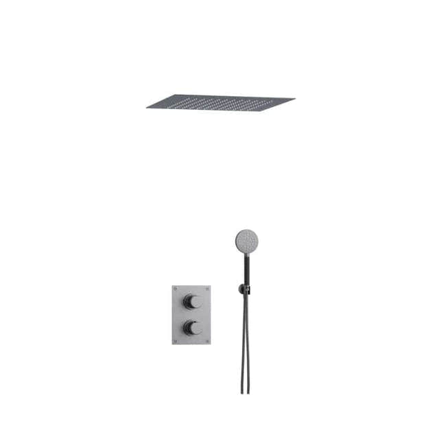 Tapwell ARM7268 Takduj Innbygging - Innebygd firkantet Brushed black chrome / 400x400mm Tapwell Dusjsett TA-9428089