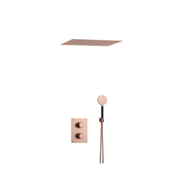 Tapwell ARM7268 Takduj Innbygging - Innebygd firkantet Okisiderende kobber / 400x400mm Tapwell Dusjsett TA-9428086
