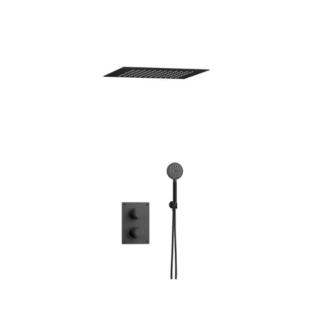 Tapwell ARM7268 Takduj Innbygging - Innebygd firkantet Svart matt / 400x400mm Tapwell Dusjsett TA-9428084